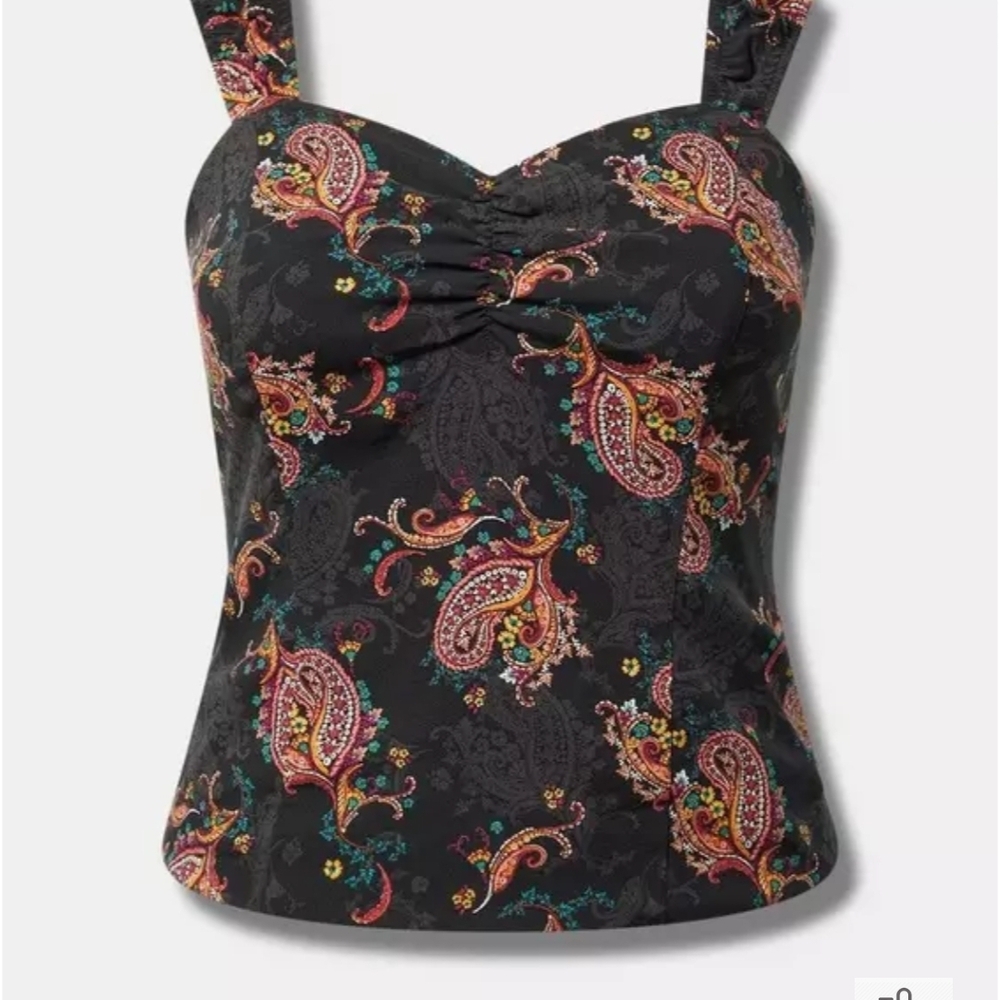 Torrid Paisley Print Black Top